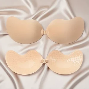 Women’s Strapless Push-up Bra Reusable Adhesive Fabric Lightweight Lift Comfort Sexy Style Thongs Breathable Solid