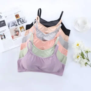 Women’s Strapless Sports Bra Vest Girls’ Underwear Plus Size Soft Comfortable Breathable No Steel Ring Bra