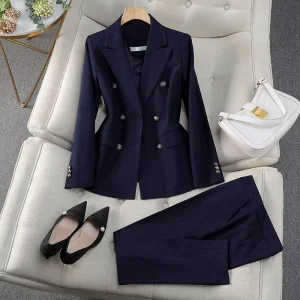Women’s Striped Suit Professional and Casual Slim Blazers