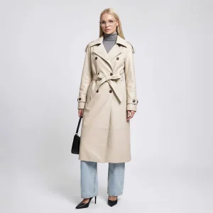 Women’s Stylish Winter Trench Jacket Long Double Breasted Button Eco Friendly Classic Design Soft Wool Viscose Overcoat Warm