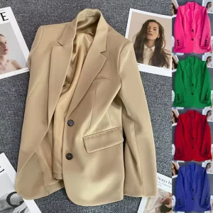 Women’s Suit Jackets Autumn New Styles Casual and Stylish Middle Length Blazer Jacket for Ladies