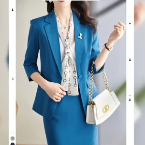 Women’s Suit Set New Style for Spring and Summer Fashionable Elegant Professional Attire Work Clothes