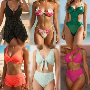 Women’s Summer Bikini Sets Fashion Swimwear Beachwear One Piece Two Piece Swimsuits Sexy Floral Pattern Polyester Adult Swimwear