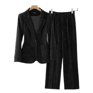 Women’s Summer Casual Fashion Suit Set Office Lady Style Blazers & Wide-Legged Pants With Vest