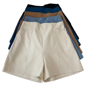 Women’s Summer Casual Mid-Rise Shorts Breathable Loose and Comfortable Wide Leg Pants in Various Colors