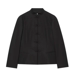 Women’s Summer Closure Short Skirt Style Stand Collar Long Sleeve Suit Jacket 2782325