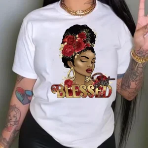 Women’s Summer Fashion Casual T Shirt Oversized O Collar Street Style Hip Hop Logo Printed Plus Size Women’s T shirts