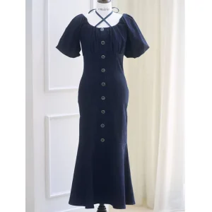Women’s Summer Floral Vintage A Line Dress Comfortable Flowing Cotton Sleeve Design Natural Fabric Washable for Easy Care