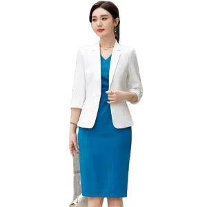 Women’s Summer Professional Suit Jacket With Short-Sleeved Dress Elegant Professional Blazers