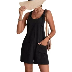 Women’s Summer Short Romper Jumpsuit With Straps for Women and Rompers Jumpsuit Beach Holiday With Pockets Casual