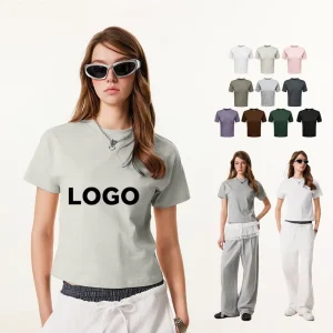 Women’s Summer Short Sleeve Heavyweight 255g 100% Cotton Slim Fit T-Shirt