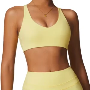 Women’s Summer Sleeveless Yoga Sports Bra Loose Quick Dry Running Fitness Vest Active Wear Cross Back Spandex Lining Adults
