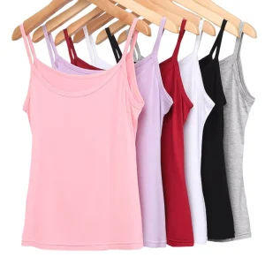 Women’s Summer Top Short Slim Fit Breathable Knitted Fabric Casual Style Solid Color Sleeveless T Shirt