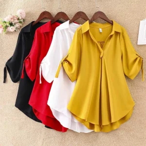 Women’s Summer V-Neck Printed Loose Blouse (Plus Size 4XL)