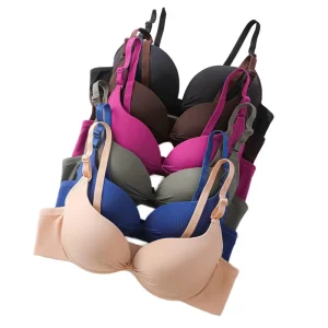 Women’s Summer Wire Free Smooth Bra Adjustable Steel Ring Thin Cup Solid Cross Border Underwear Breathable