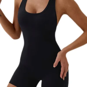 Women’s Summer Workout Jumpsuit Stretch Fitness Romper with Breathable Fabric for Yoga Gym