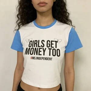 Women’s Summer Y2K Sweet Style Breathable Eco-Friendly Short Sleeve Slim Fit Casual Printed Crop Top Sexy