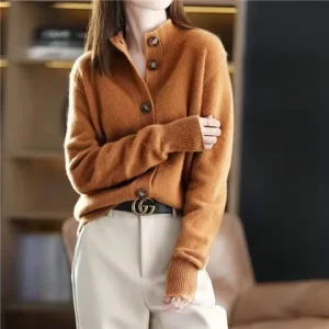 Women’s Sweater Retro Cardigan Loose Knit Top in Autumn and Winter