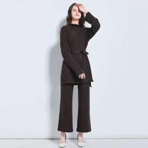 Women’s Sweater Sets Cashmere Sweater With Belt