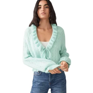 Women’s Sweaters Long Sleeve Knitwear Soft Knit Wrap Wool Cardigan Sweater