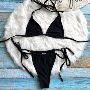 Women’s Swimsuit Sports Training Racerback Two Piece Solid Sexy Swimming Suit Tan Through Swimwear