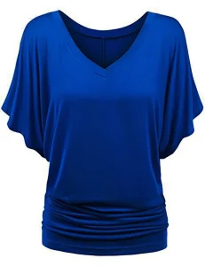 Women’s T Shirts Loose Fit Blouse V Neck Sexy Plus Size Tops Casual Summer Style