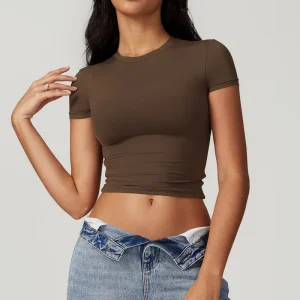 Women’s T-shirt High Quality Designer T-shirt for Women Fitness & Yoga Wear Short Sleeve Top Sport T-shirt Women