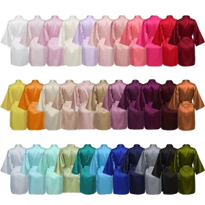 Women’s Thermal Silk Robe Plus Size Wedding Sleepwear Ice Silk Material Knee Length Pajamas for Summer Autumn Spring
