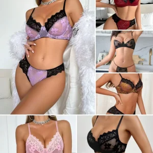 Women’s Thin Mesh Breathable Bra Set Comfortable Push up Bra Underwear Women’s Bra Set