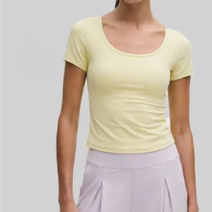 Women’s Top High Grade Skin Friendly Comfortable Sports T Shirt Tight Waist Slimming Fitness Top Yoga Short Sleeve