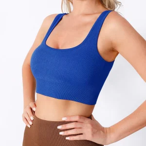 Women’s Tops Breathable Removable Pads for Running Gym Sports Bras