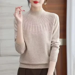 Women’s Trendy Casual Knitted Sweater Simple Design Winter Wear 100% Cashmere