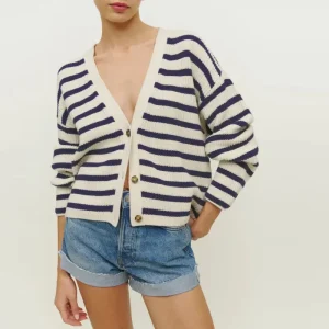 Women’s Trendy Deep V Neck Cardigan Knit Cotton Casual Winter Style with Layer up Buttons Long Sweaters