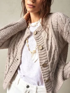 Women’s Trendy Long Sleeve Knitted Cardigan Twisted Design (Customizable)