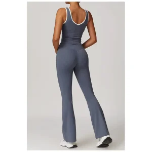 Women’s Two Piece Sports Fitness Activewear Spaghetti Straps Tank Top Wide Leg Gym Outfits for Workouts Sports Tracksuits