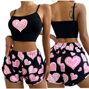 Women’s Two piece Camisole and Shorts Pajama Set Women’s Sleepwear