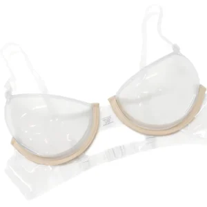 Women’s Ultra Thin Clear Straps Invisible Backless Bralette Top Reusable Transparent Push up Lingerie Solid Pattern Cup