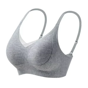 Women’s Underwear Everyday Adjusted-straps Knitted Seamless Wire free 3/4 Cup Spandex Nylon Solid Backless Bra Small Chest