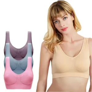 Women’s Unwired Eco Friendly Bras S 6XL Plus Size Sexy Backless Seamless Mesh Top Padded Wire Free Push up Frame Bras Solid