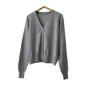 Women’s V Neck Sweater Coat Long Casual Fall Winter Cardigan With Soft Waxy Embroidered Letter New Style Made Polyester
