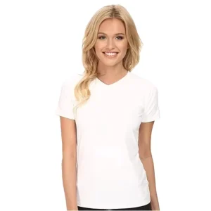 Women’s V-Neck T-Shirts Casual Custom Design Rainbow Logo Print Solid Dot Plaid Plain Dyed 100% Cotton