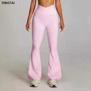 Women’s V Waist Flared Pants High Waist Activewear Yoga Leggings Fitness Clothes for Gym and Athleisure Wear