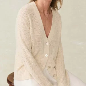 Women’s Versatile Button Knitted V Neck Cardigan European American Style Korean Solid Color Long Length Autumn Front