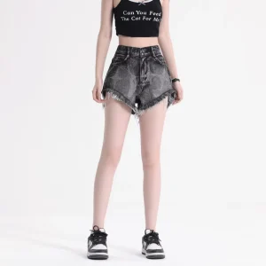 Women’s Washed Summer Shorts Jeans High Waist Plus Size Women’s Denim Shorts Casual Denim Shorts Women’s Jeans