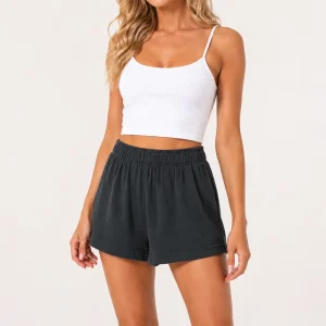 Women’s White High Waisted Athletic Shorts 100% Cotton Loose Casual Lounge Shorts Summer
