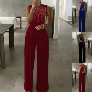 Women’s Wide Leg Jumpsuit Sleeveless Workout Romper