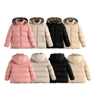 Women’s Windproof Thick Hooded Long-sleeved Mid-length Pullover Coat with Detachable Hat PVC Shell