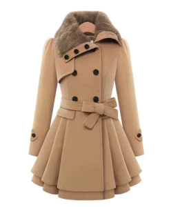 Women’s Winter Autumn Plus Size Long Faux Fur Collar Coat Overcoat