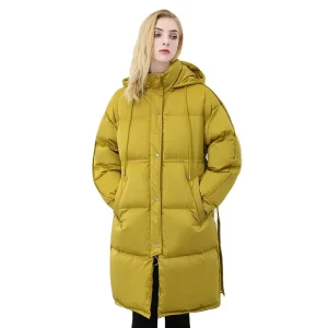Women’s Winter Coat Long Sleeve Fur Jacket Plus Size Puffer Coat Long Down Jacket