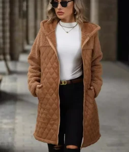 Women’s Winter Long Fur Coat Sherpa Warm Plus Size Zipper Fashion Shackets